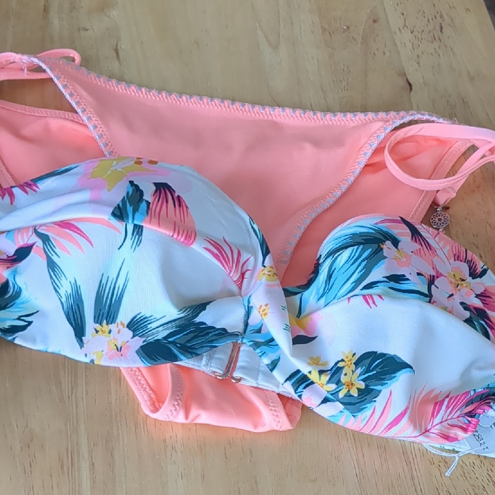 NWT H&M Floral Bandeau Bikini Set